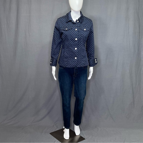 Charter Club Navy Polka Dot Jacket - Picture 1 of 5